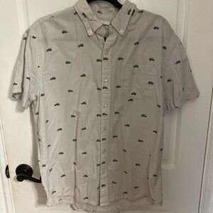 Men's Sonoma Button Up Shirt with Car & Surfboard - Size L - Modern Fit